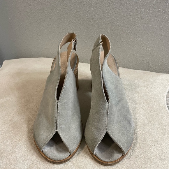 Suede Peep Toe Block Heels | Size 8 - Picture 2 of 4